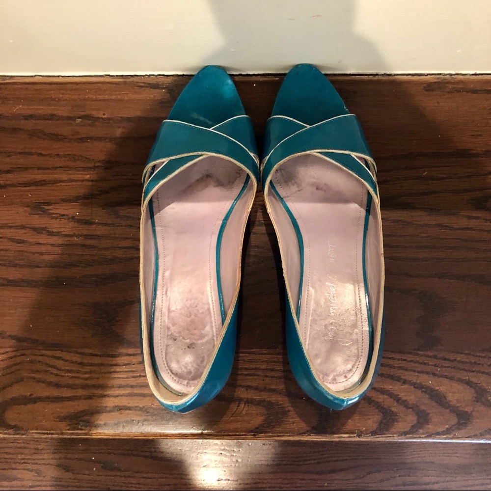 Blue kitten heels